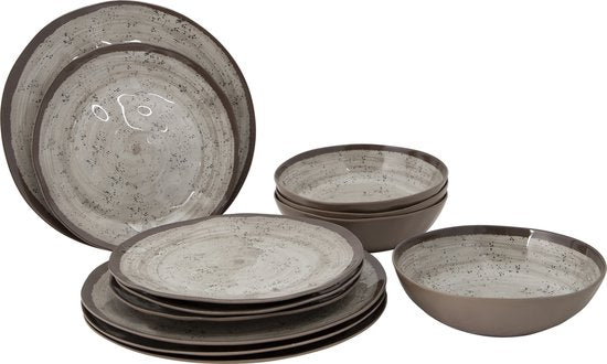 Bo-Camp - Essgeschirr - Halo - 12 Stück - Beige