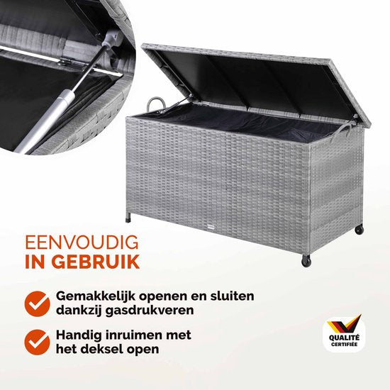 Casaria Aufbewahrungsbox - Wetterfest 122x56x61cm 420L - Grau