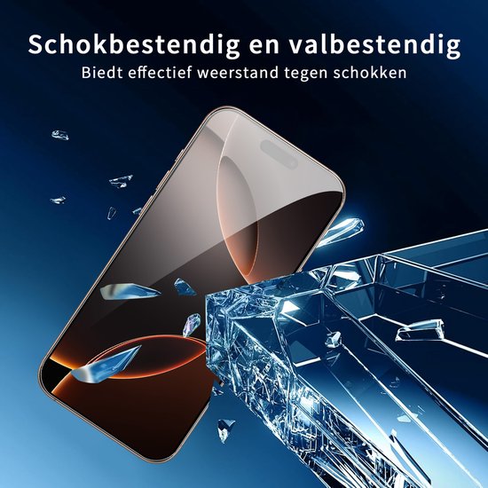 Podec Displayschutzfolie und Kameralinsenschutz passend für iPhone 16 Pro Max - gehärtetes Schutzglas - transparent und kratzfest - gehärtete Glasabdeckung - 3 + 3 Stück
