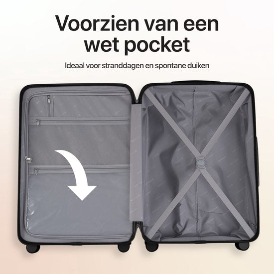 SKYCASES Classic Heritage - Großer Reisekoffer - TSA-Schloss - 76x52x30 cm - 100L - XL-Rollkoffer - 360° geräuschlose Rollen - Leichtgewicht - Trolley - Schwarz