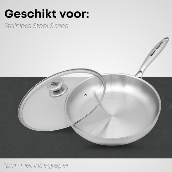 Savoré Kitchen Pfannendeckel-Set 3-teilig - Deckel für Bratpfanne Ø 20, 24, 28 cm - Edelstahl - Glas