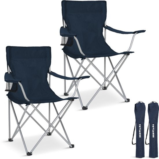 TRVLMORE Campingstühle - klappbar - 2er-Pack - 120KG Tragkraft - Inkl. Tragetasche - Klappstuhl - Angelstuhl - Campingstuhl - Klappstuhl - Blau
