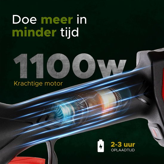 Qualitá® Elektrische Gartenschere - 2 in 1 Mini-Kettensäge - Blumenschere, Astschere, Heckenschere elektrisch - 2 Akkus mit Ladegerät - inkl. Aufbewahrungsbox Gartengeräte