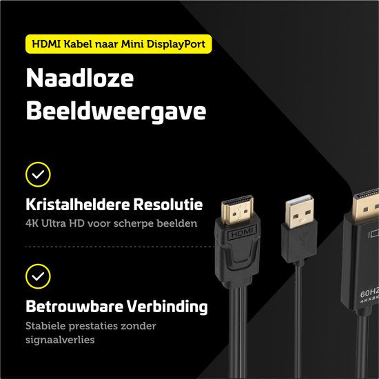 Garpex® HDMI zu DisplayPort Kabel - 4K Ultra HD 60Hz - 1,8 Meter