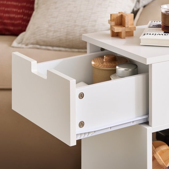 SoBuy FBT134-W Druckerschrank - Weißer Büroschrank mit 4 Rädern