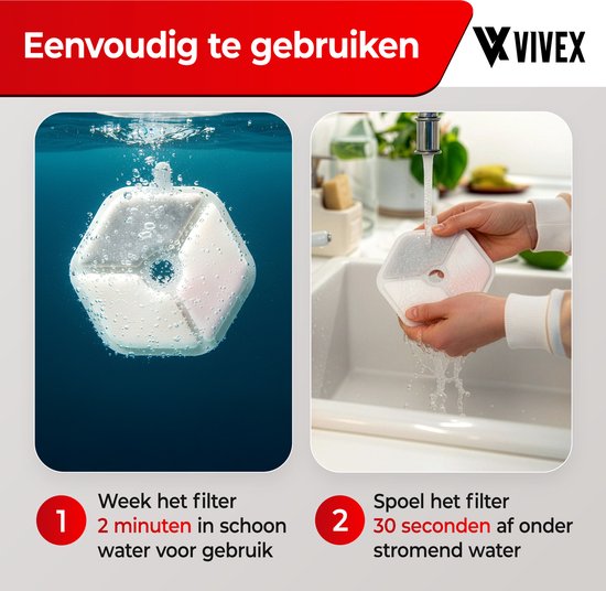 Vivex® Drahtlose Trinkbrunnenfilter - Katzenbrunnenfilter - Premium Qualität - 10 Stück
