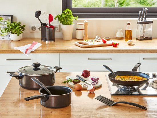 Tefal Easy Cook & Clean - Bratpfannen-Set - Ø24 und Ø28 cm - Nicht für Induktion geeignet - Antihaftbeschichtung - Aluminium - Schwarz