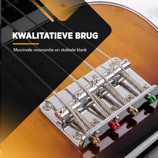 Finesse E-Bass mit Verstärker – Starter-Set – Erwachsene – Kinder – Sunburst