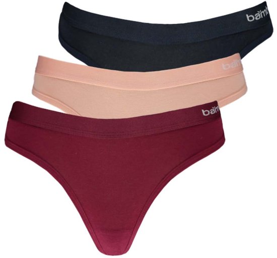 Bambus-String für Damen, 3er-Pack – Größe XL