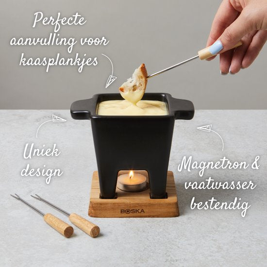Boska Tapas Fondue-Set Nero - Fondue-Set - für 175 Gramm Käse - 300 ml