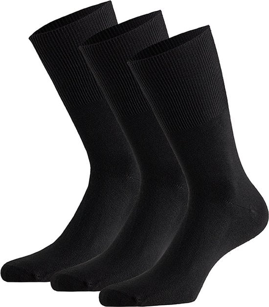 Diabetes Socken - Nicht quetschende nahtlose Socken - 3 Paar - Schwarz - Größe 39-42 - Modal Antipress Socken - Medizinische Socken - Socken ohne Gummizug