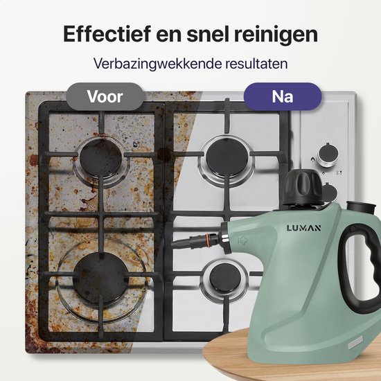 LUMAN - 16 in 1 Dampfreiniger C3 - Handdampfreiniger - Steam Lock Funktion - 1050 Watt - 450 ML - Grün