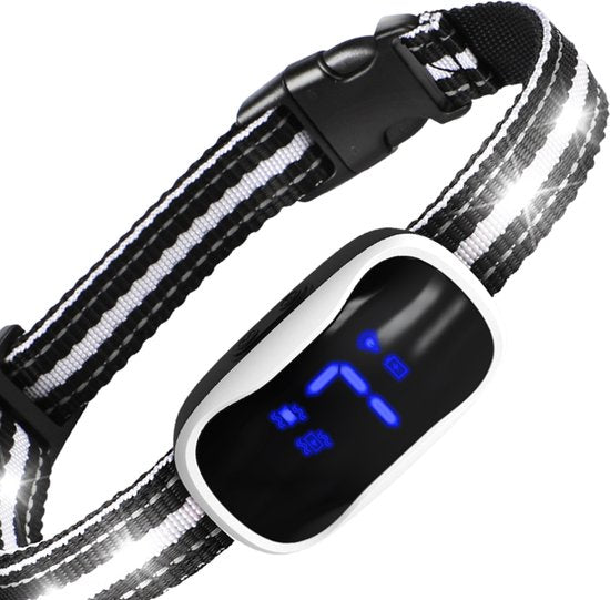 Anti-Bell-Halsband Pro mit LED - Erziehungshalsband ohne Schock - Anti-Bellgerät für kleine und große Hunde - wasserdicht, wiederaufladbar und beleuchtet - Vibration und Audio