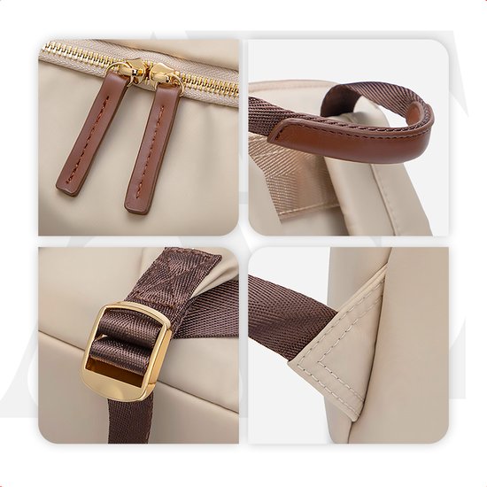 Aramae® - Rucksack Damen - Laptoptasche 15.6 Zoll - Rucksack Damen - Rucksack Mädchen - Rucksack Beige - Schultasche