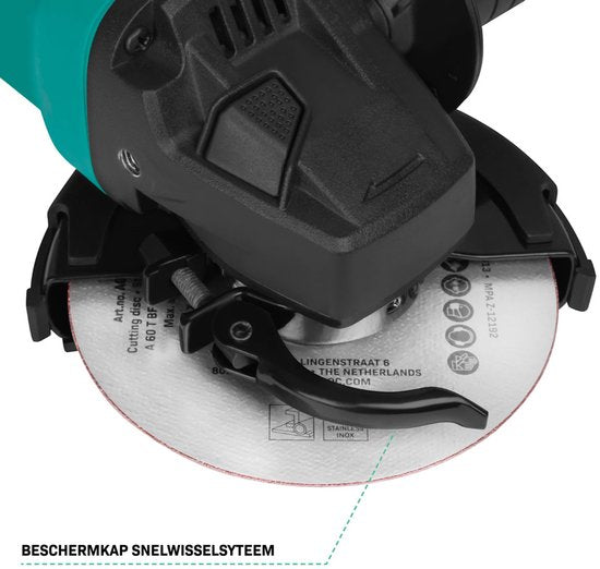 VONROC Winkelschleifer 900W - Ø125mm - 11.000 U/min - inkl. Seitengriff für Links- und Rechtshänder - 3 Meter Kabel - exkl. Schleifscheibe