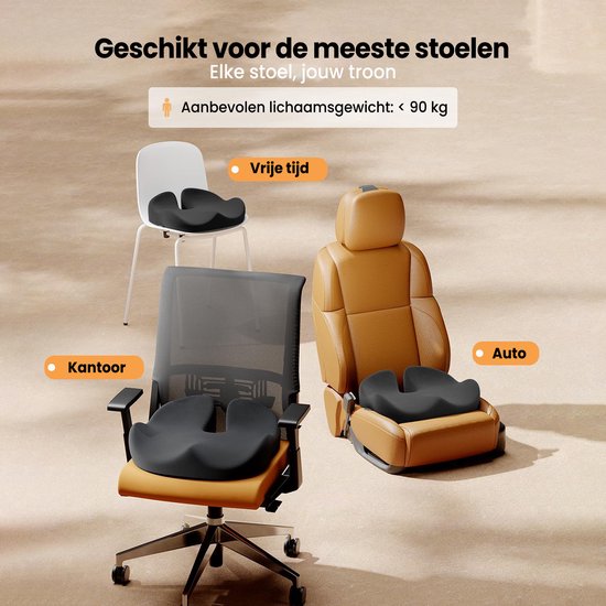 ProtoArc® SC Butterfly Sitzkissen - Ergonomisches Orthopädisches Sitzkissen - Stuhlkissen & Sprungkissen - Memory Foam Keilkissen - Für Bürostuhl, Auto & Zuhause - Atmungsaktiv & Rutschfest