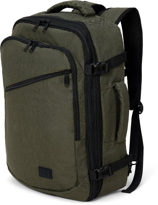 TRVLMORE Reisetasche - 40L Rucksack - Handgepäck - Spritzwassergeschützt - Rucksack - Wochenendtasche - Damen und Herren - Grün