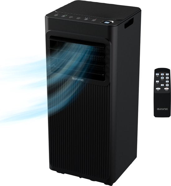Auronic Mobile Air Conditioner - 9.000 BTU - 3-in-1 - Klimaanlage mit 2 Fensterdichtungs-Kits - Ventilator - Luftentfeuchter - kühlt bis zu 25m² - Schwarz