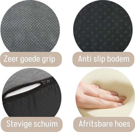 By Cee Cee Hundeschritte für Hunde - Hundeschritte Stabil - Hundeschritt - 3 Stufen - 40x57x40cm - Grau - Odi