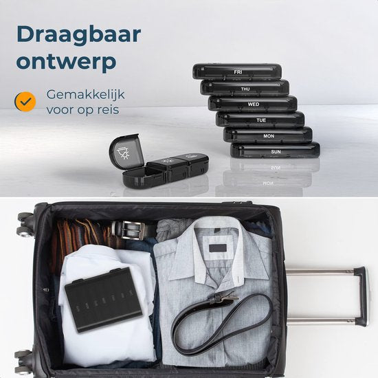 Alyze Pillendose 7 Tage - BPA frei - Medikamentenbox - Box - Pillendose mit 3 Fächern - Medikamentenbox - Medikamentenbox