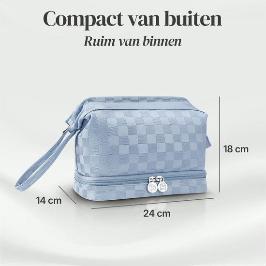 Skycases Travel Essentials - Kulturtasche und Make-up-Organizer - wasserdicht und kompakt - für Reisen und den täglichen Gebrauch geeignet - Unisex - hellblau