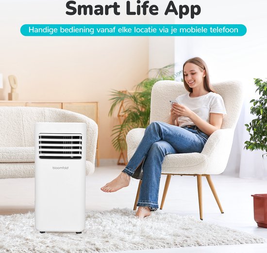 Bloomfold Mobile Air Conditioner - 9.000 BTU - 4-in-1 - Klimaanlage mit Fensterdichtungs-Kits - Schlafzimmer-Klimaanlage - Wohnzimmer-Klimaanlage - kühlt bis zu 25mÂ²