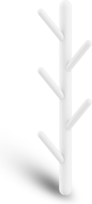 Bayt Wandgarderobe - Garderobenständer - Garderobenständer Holz - Garderobenständer - 5 Haken - Weiß
