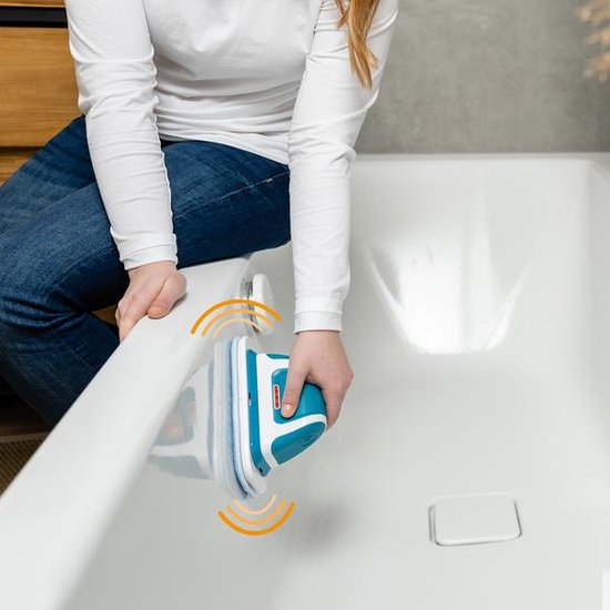 Livington MultiScrubber Elektro-Scheuergerät – Akku-Mopp zum mühelosen Wischen, Schrubben und Polieren – 2-in-1-Wischsystem als Handschrubber und Bodenwischer – Mail-Order-Edition