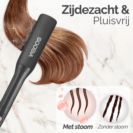 Soosia SteamStyler - Dampfglätter & Lockenstab - Dampftechnologie - einstellbar 100°C bis 230°C