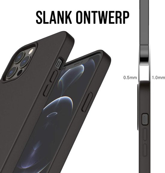 Podec Phone Case Schwarz Geeignet Für iPhone 12 pro max Fall und Bildschirmschutz Schutzglas
