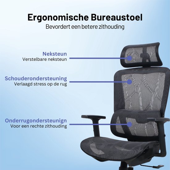 GAME HERO® Trader X1 Ergonomischer Bürostuhl - Bürostuhl für Erwachsene - 130KG - Schwarz