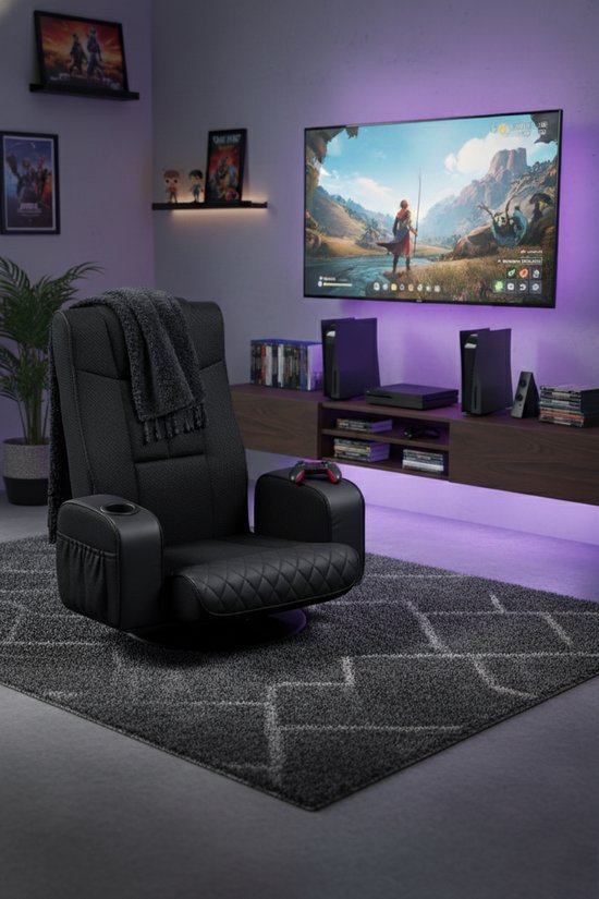 VDD Gaming - Spielstuhl - Bodenstuhl - Spielstuhl schwarz - Bodenstuhl verstellbar
