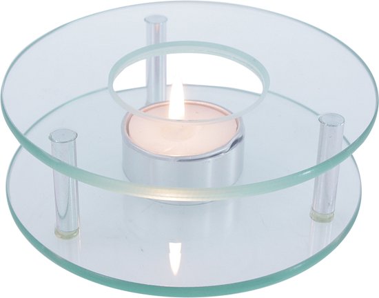 Teekanne Rechaud/Warmhalteplatte - Glas - Teelicht - D12 x H4 cm
