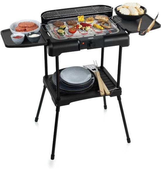 Elektrogrill - Princess 112250 Elektrogrill mit Seitenablagen - BBQ - 40x25cm - Kann mit und ohne Ständer verwendet werden - Mit Seitenablagen - Kann auch als Tischgrill verwendet werden - 2200W