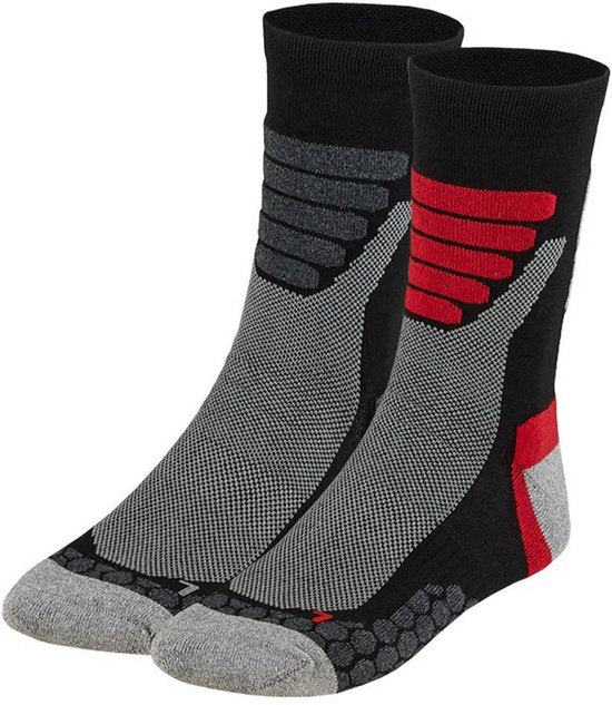Xtreme Wandersocken für jedes Wetter, 2er-Pack, Schwarz & Rot – Socken – 42–45