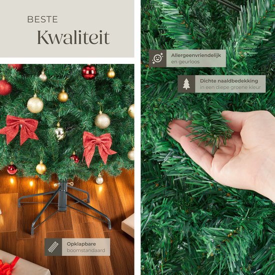 tectake Künstlicher Weihnachtsbaum - Geschlossener künstlicher Weihnachtsbaum mit biegsamen Tannenzweigen und Stahlständer - 230 cm, 1346 Nadeln - Grün, ideal für Weihnachtsdekorationen