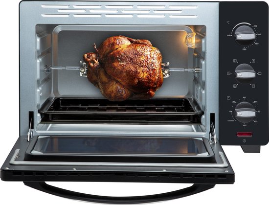 Inventum OV307B - Freistehender Umluftofen - Rotisserie - 30 Liter - 1600 Watt - 6 Programme - Schwarz