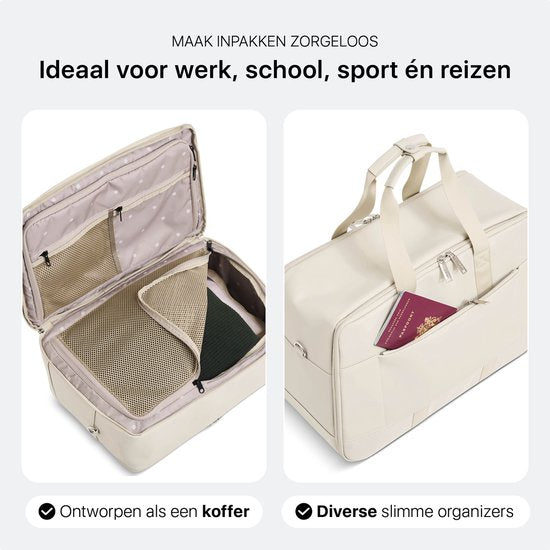 ONYX Underseater - Seesack 28L - Luxus Reisetasche Handgepäck - Geeignet für Frauen und Männer - Wochenendtasche Elfenbeinweiß