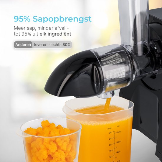 Goodforce Powerful Slowjuicer - Entsafter - Gemüse- und Obstpresse - Mit Fruchtfleisch und Saftbehälter - Saftpresse - Maximaler Nährwert