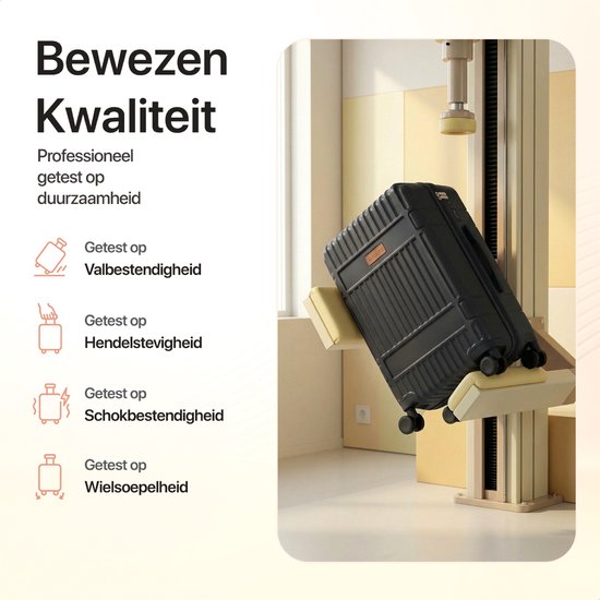 SKYCASES Classic Heritage - Großer Reisekoffer - TSA-Schloss - 76x52x30 cm - 100L - XL-Rollkoffer - 360° geräuschlose Rollen - Leichtgewicht - Trolley - Schwarz