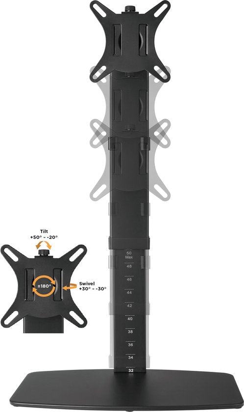 VDD Gaming Monitorständer Höhenverstellbar - 17–32 Zoll - VESA - 360° Drehbar