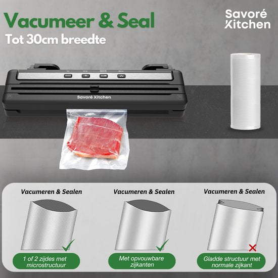 Savoré Kitchen ProSeal Vakuumierer mit Schneidemaschine und Rollenhalter - Vakuummaschinen - Foodsaver - Versiegelungsgerät - Vakuumierer - Vakuummaschine