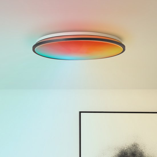 Brilliant Heida Deckenleuchte - Ø 49 cm - LED - Dimmbar & RGB - Schwarz