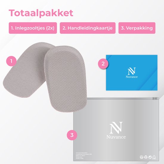 Nuvance Einlegesohlen - 2.5cm Fersenverstärker - Fersenpolster - 2 Stück - Größe 36-40 - Männer & Frauen - Ferseneinlagen - Pink