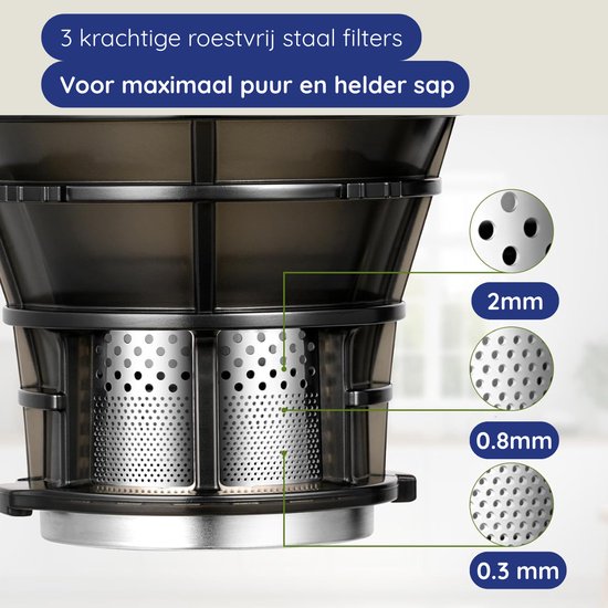 Safecourt Kitchen Entsafter - Für Obst & Gemüse - XXL Einfüllöffnung - Leistungsstarker Motor - Schwarz