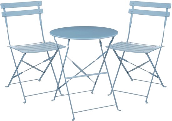 Mica Decorations Laurence Bistro Set - 3er Set - Metall - Hellblau