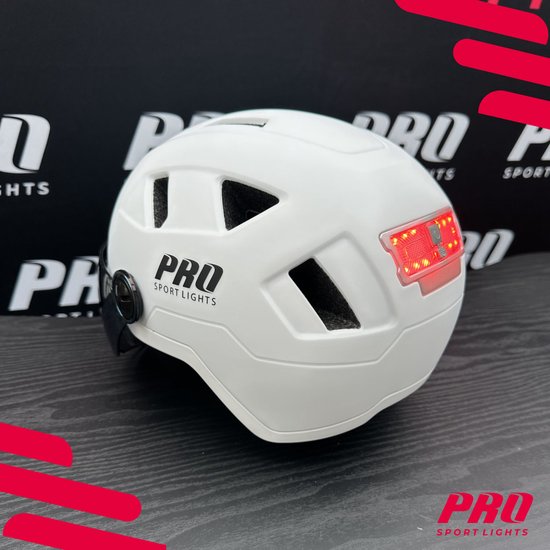 Speed Pedelec Helm mit Visier & Ohrenschützer Fahrradhelm Erwachsene - Weiß - Medium - NTA8776