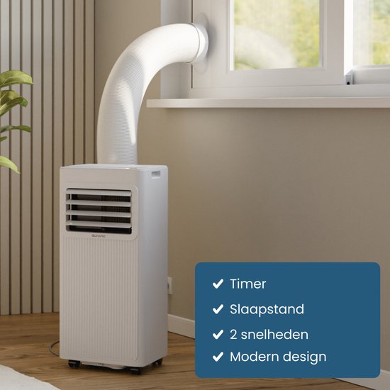 Auronic Mobile Air Conditioner - 7.000 BTU - 3-in-1 - Klimaanlage mit 2 Fensterdichtungs-Kits - Ventilator - Luftentfeuchter - kühlt bis zu 20m² - Weiß