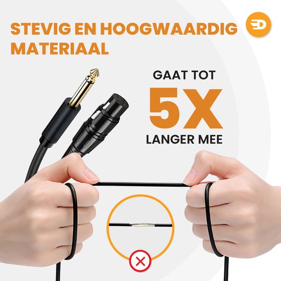 Drivv. Premium XLR-Kabel - XLR-Buchse auf 6,35 mm Klinkenstecker - Stereo-Klinke - 2 Meter
