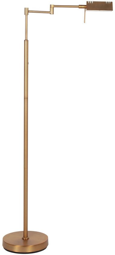 Stehlampe GlowGo 4603BR – Klassische Stehlampe in Bronze von Mexlite mit integriertem Akku, verstellbarem Arm und Dimmer, Höhe 125 cm